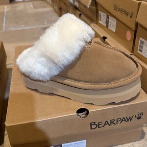 Bearpaw Retro Loki Iced Coffee platform slippers